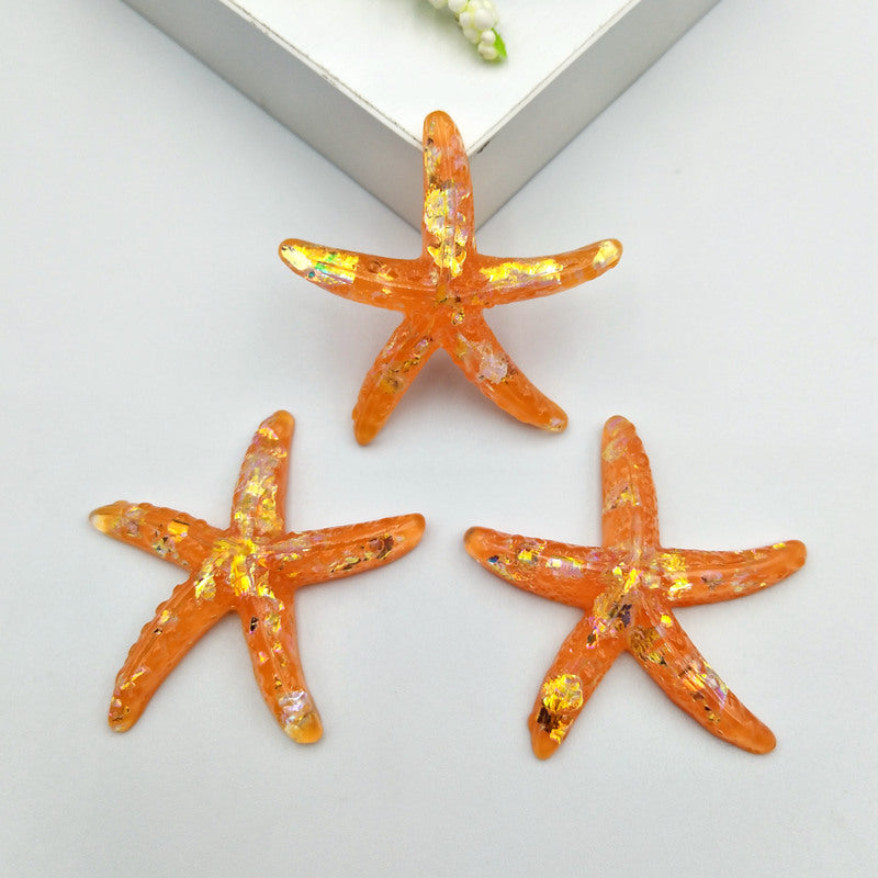 Clear Resin Glitter Starfish Accessories Cream Jewelry Accessories