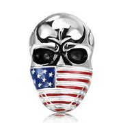 European and American personality retro masked flag men's skull titanium steel ring