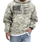 Spring And Autumn Fashion Hooded Sweatshirt American Flag Street Fashion