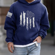 Spring And Autumn Fashion Hooded Sweatshirt American Flag Street Fashion