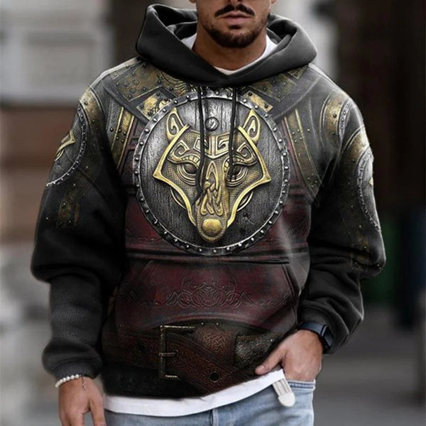 Spring And Autumn Fashion Hooded Sweatshirt American Flag Street Fashion