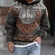 Spring And Autumn Fashion Hooded Sweatshirt American Flag Street Fashion