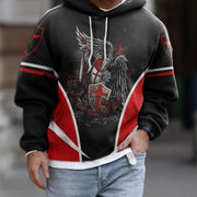Spring And Autumn Fashion Hooded Sweatshirt American Flag Street Fashion