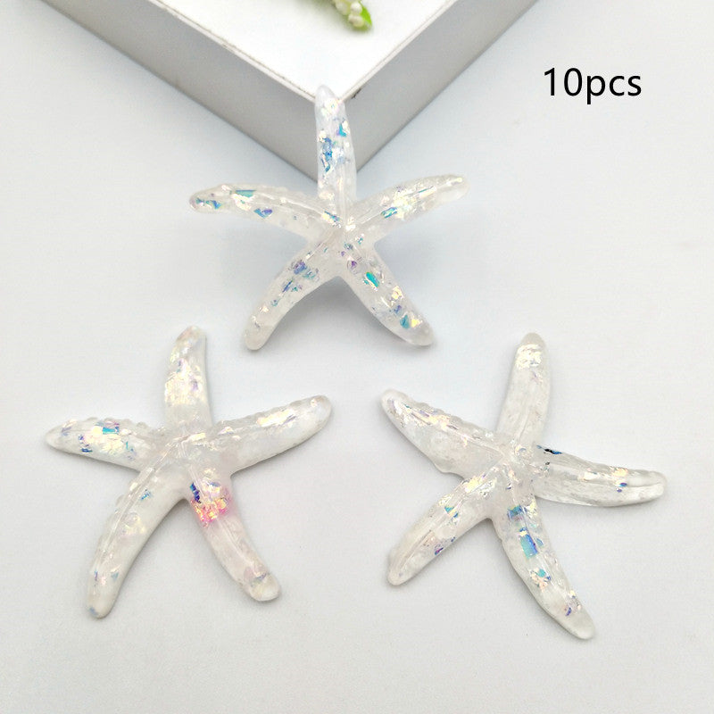 Clear Resin Glitter Starfish Accessories Cream Jewelry Accessories