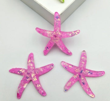 Clear Resin Glitter Starfish Accessories Cream Jewelry Accessories