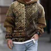 Spring And Autumn Fashion Hooded Sweatshirt American Flag Street Fashion
