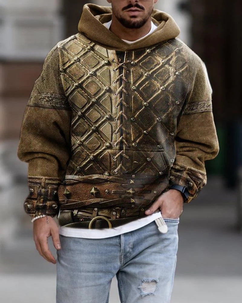 Spring And Autumn Fashion Hooded Sweatshirt American Flag Street Fashion