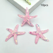 Clear Resin Glitter Starfish Accessories Cream Jewelry Accessories