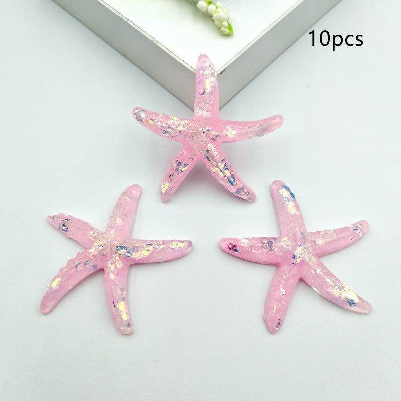 Clear Resin Glitter Starfish Accessories Cream Jewelry Accessories