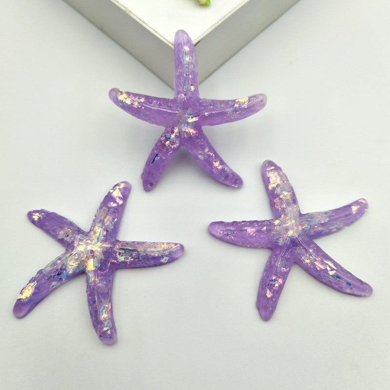 Clear Resin Glitter Starfish Accessories Cream Jewelry Accessories