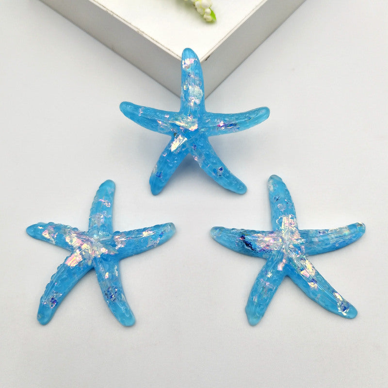 Clear Resin Glitter Starfish Accessories Cream Jewelry Accessories