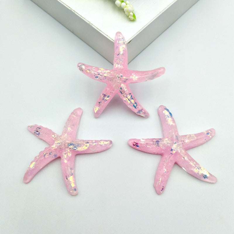 Clear Resin Glitter Starfish Accessories Cream Jewelry Accessories