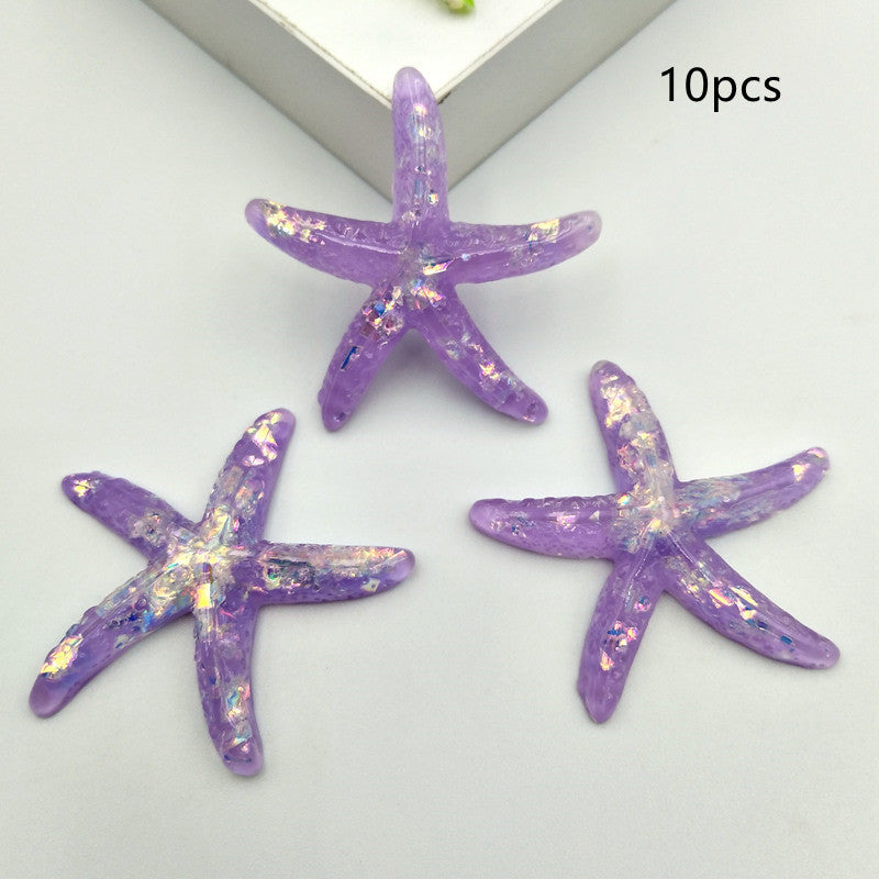 Clear Resin Glitter Starfish Accessories Cream Jewelry Accessories