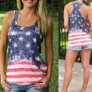 American Flag Print Sleeveless T-shirt