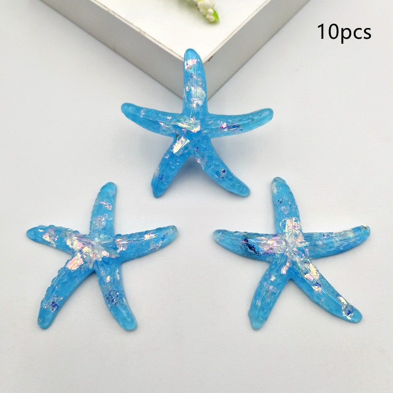 Clear Resin Glitter Starfish Accessories Cream Jewelry Accessories